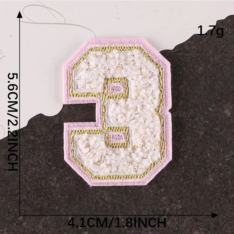 Pink Letters Towel Embroidered Iron On Sew On Patch Applique Diy Name Badges Alphabet Patches For Clothing Bag Accessories - 