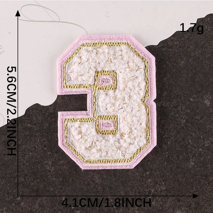 Pink Letters Towel Embroidered Iron On Sew On Patch Applique Diy Name Badges Alphabet Patches For Clothing Bag Accessories - 