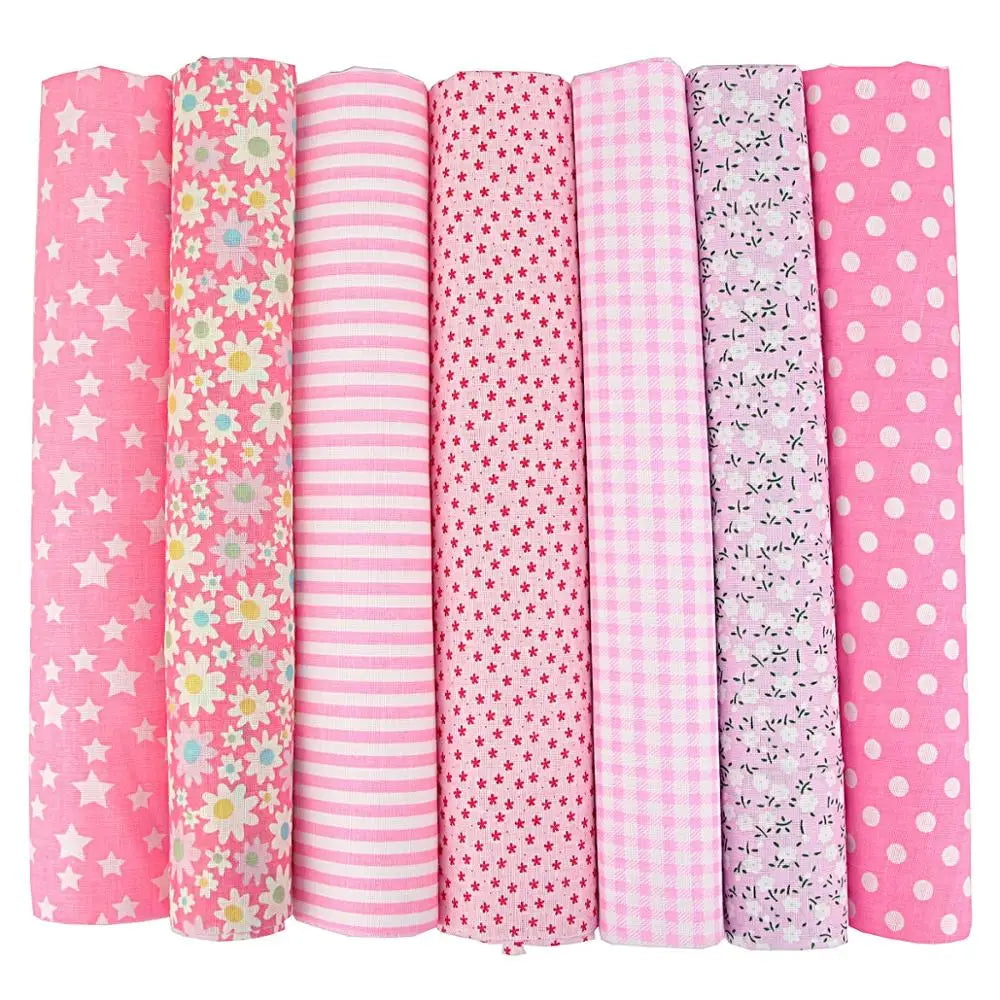 7PCS 25 x 25cm/50 x 50cm Squares Cotton Craft Fabric Cloths for DIY Bundle Patchwork Quilting Sewing Scrapbooking Artcraft - 