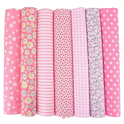 7PCS 25 x 25cm/50 x 50cm Squares Cotton Craft Fabric Cloths for DIY Bundle Patchwork Quilting Sewing Scrapbooking Artcraft - 