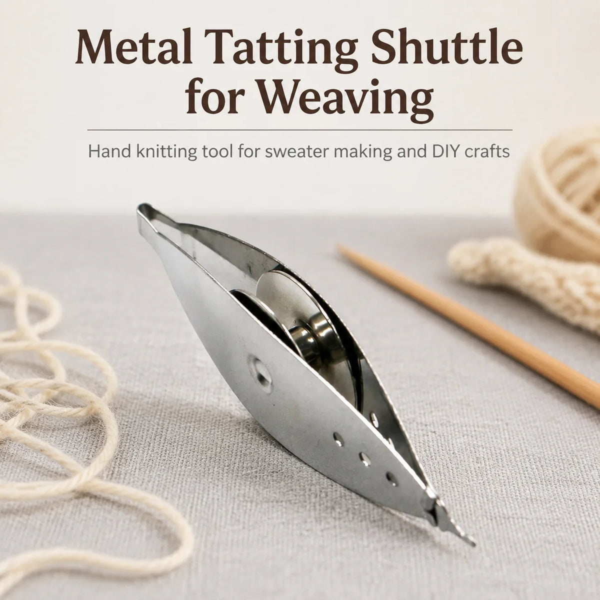 Tatting Shuttle Professional Nickel Plated Iron Weaving Tool for Knitting Enthusiasts DIY Sewing Crafts Accessories Kit