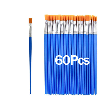 20-200Pcs Painting Brushes Set Art Round Flat Nylon Hair Paint Brush for Oil Acrylic Watercolor Kids/Artists/Beginners/Studen
