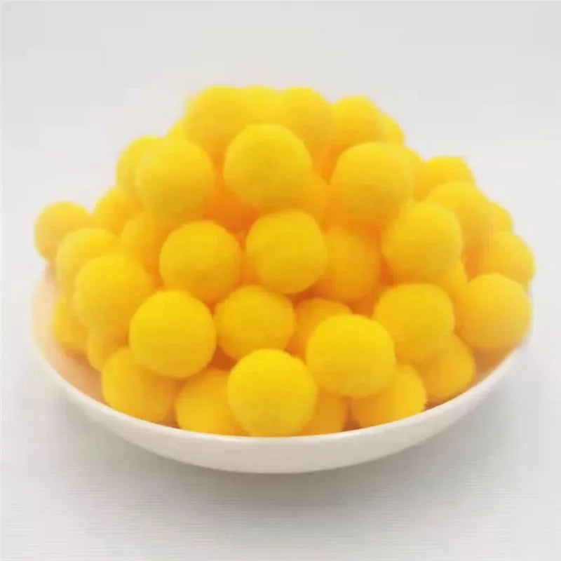 Kids DIY Pompoms Toy Craft Supplies Mini Fluffy Pompon 10/15/20/25mm Pom Poms Christmas Home Decoration Accessories 100pcs/50
