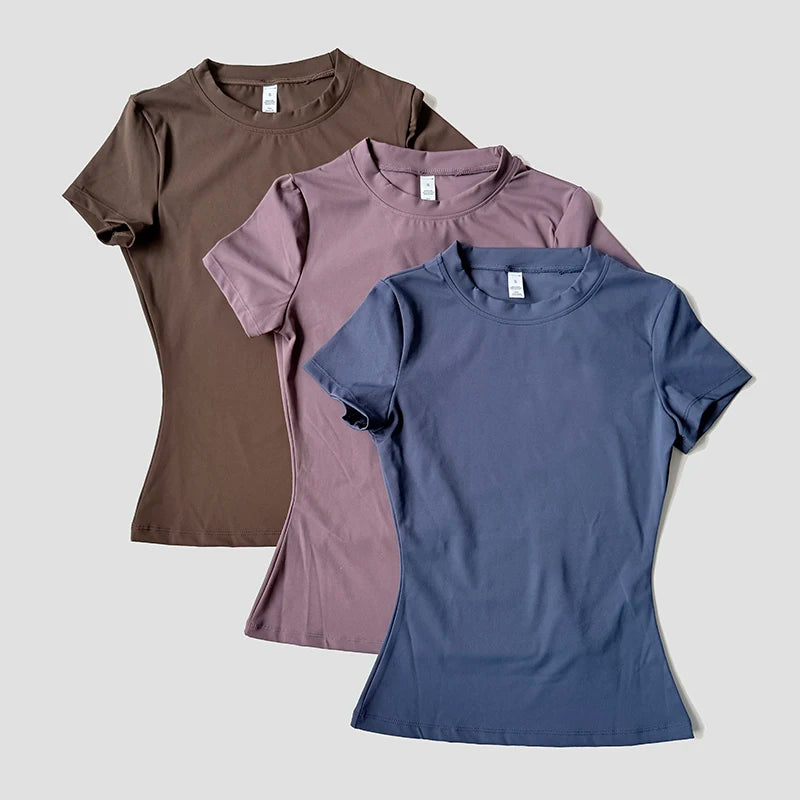 Women Yoga Top Seamless Sport T Shirts Fitness Clothes Short Sleeve Yoga Shirt Gym Top Running Active Wear