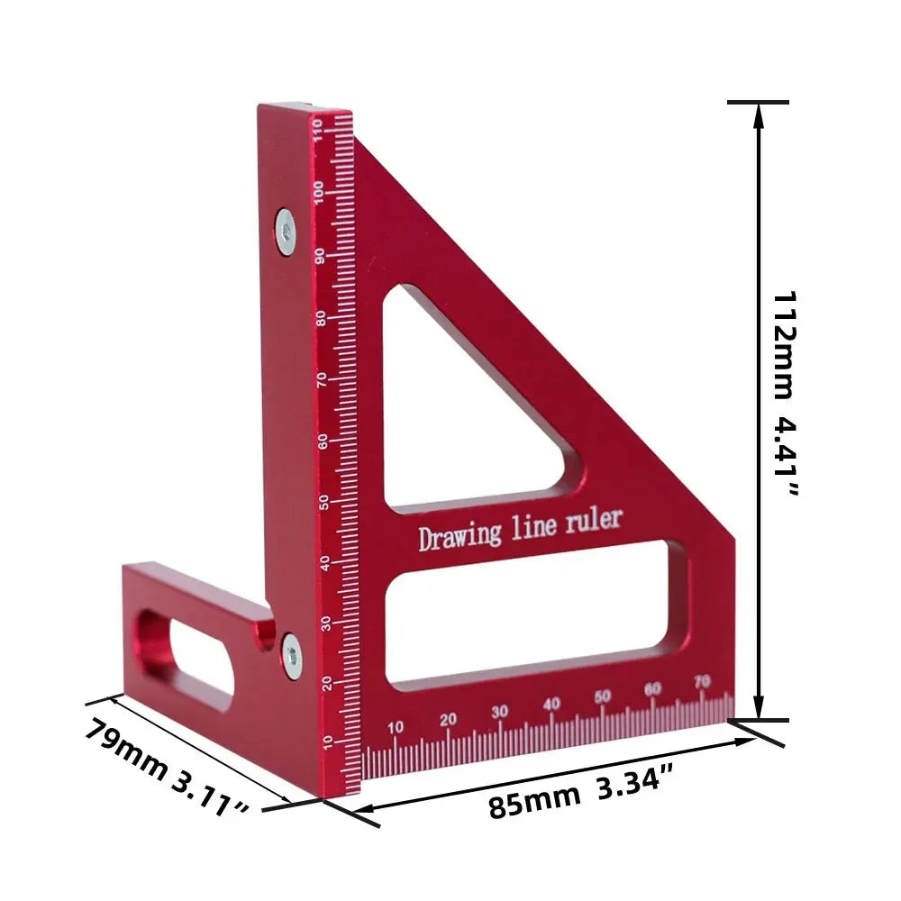 Carpenter Square -Woodworking Square Protractor Aluminum/Plastic Ruler 3D Multi Angle 45/90 Degree Layout Measuring Ruler