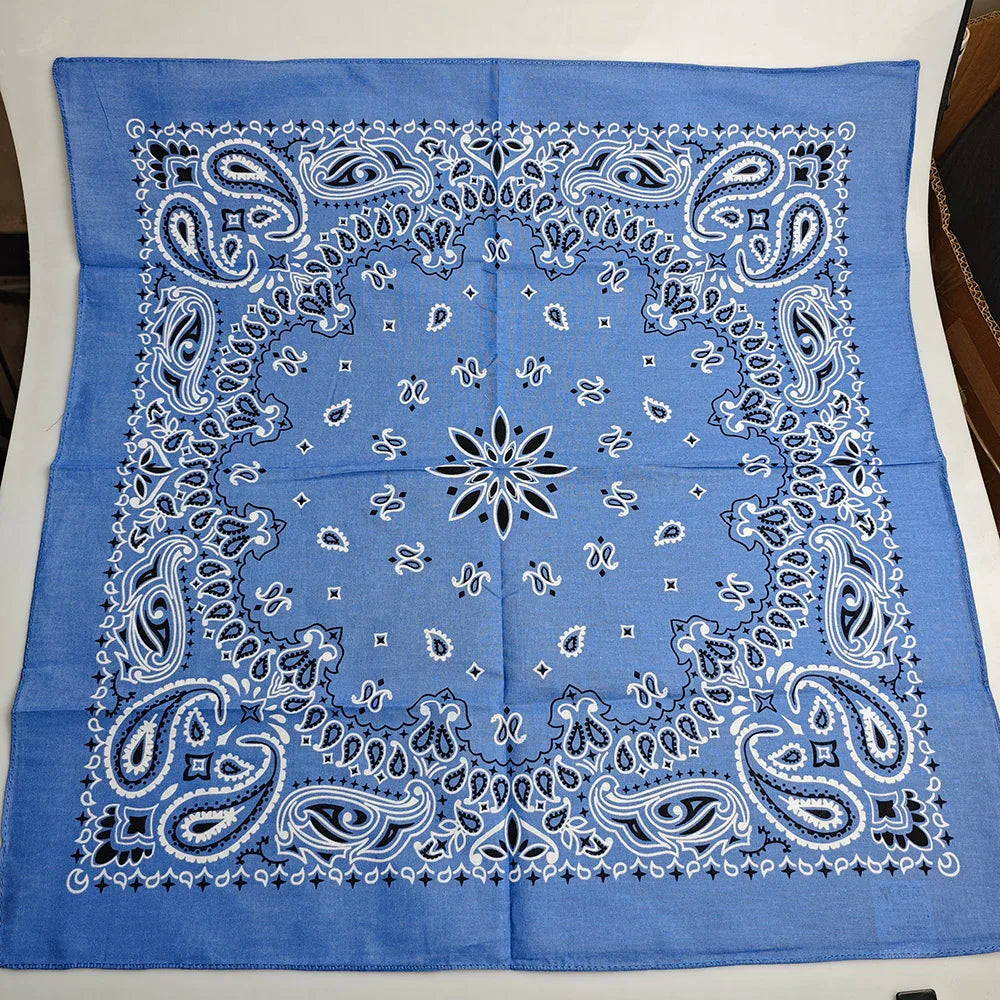 New Fashion Hip Hop 100% Cotton Bandana Square Scarf 55cm*55cm Black Red Paisley Headband Printed For Women/Men/Boys/Girls - 