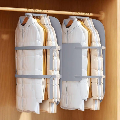 Fabric Panel Board Compressing Clothing Dust Cover Space Saver Organizer Wardrobe Hanging Bag Coat Down Jackets Pants Shirts