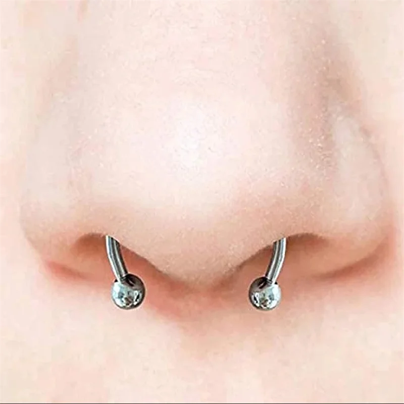 Magnetic Horseshoe Nose Rings, 316L Stainless Steel, Faux Septum Rings, Fake Piercing, Clip on, Hoop Rings, Gift for Women, G