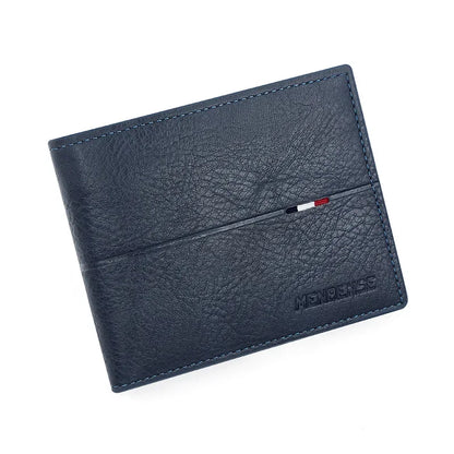Men's Wallet Large Capacity Multi-Function Short Wallet Multi-slot Zipper Coin ID Credit Card Holder Men's Wallet Purse - Blu