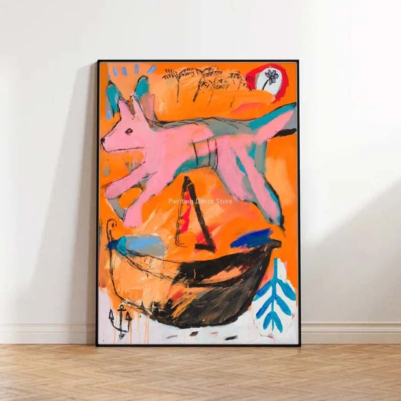 Mid Century Vintage Classic Colorful Posters Abstract Canvas Print Wall Art Canvas Painting for Living Room Home Decor TW10 -