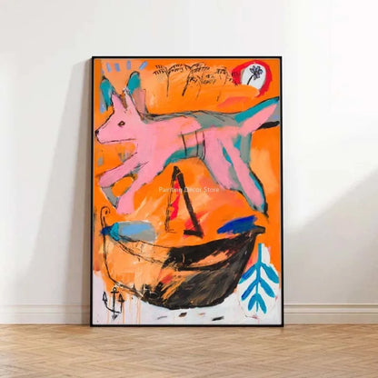 Mid Century Vintage Classic Colorful Posters Abstract Canvas Print Wall Art Canvas Painting for Living Room Home Decor TW10 -