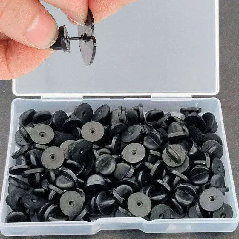 1000/50pcs PVC Rubber Pin Backs Butterfly Clutch Tie Tack Lapel Holder Clasp Pin Cap Keepers for Uniform Badges Replacement