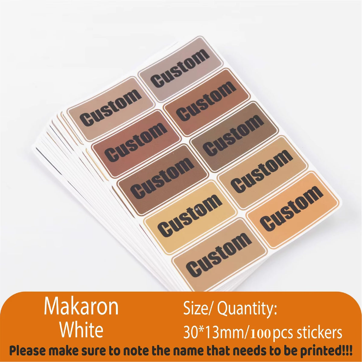 Custom Kawaii Name Tag Sticker Waterproof Stickers Decals Personalized Label for Children School Stationery Bottle - Makaron-