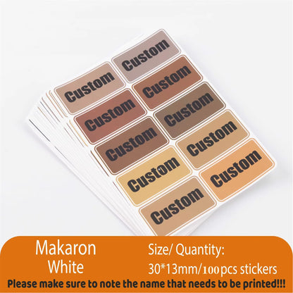 Custom Kawaii Name Tag Sticker Waterproof Stickers Decals Personalized Label for Children School Stationery Bottle - Makaron-