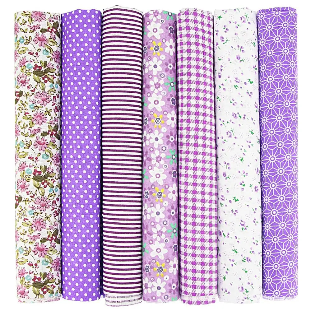 7PCS 25 x 25cm/50 x 50cm Squares Cotton Craft Fabric Cloths for DIY Bundle Patchwork Quilting Sewing Scrapbooking Artcraft - 
