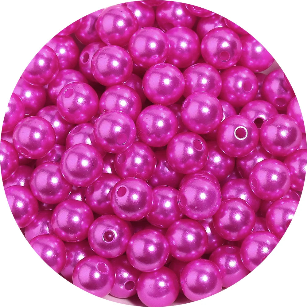50-1000pcs/Lot Round ABS Imitation Pearl Beads Loose Beads Plastic Acrylic Spacer Bead For Jewelry Making Diy Bracelet Neckla