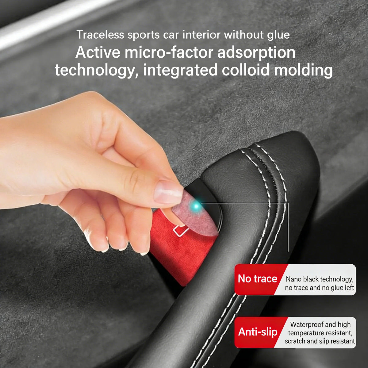 For Tesla Model Y Juniper 2025 Model 3 Highland 25-26 Car Interior Suede Door Button Trim Stickers Patch Trim Cover Accessori