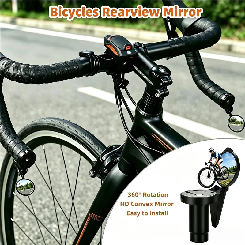 Bicycle Rear View Convex Mirror, 1PC Drop Bar Handlebar Mount Bike Back Sight Reflector, Lightweight Acrylic Lens Cycling Mir
