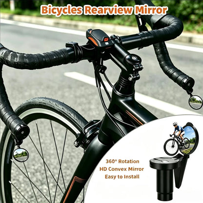 Bicycle Rear View Convex Mirror, 1PC Drop Bar Handlebar Mount Bike Back Sight Reflector, Lightweight Acrylic Lens Cycling Mir