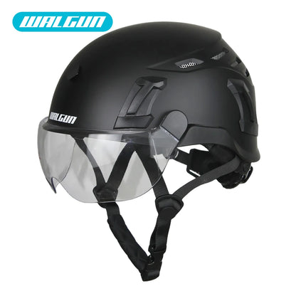 WALGUN K202 Construction Work Safety Helmet with Goggle Lens Visor Ear Protection Hat Electrician Work-at-height Climbing Hel