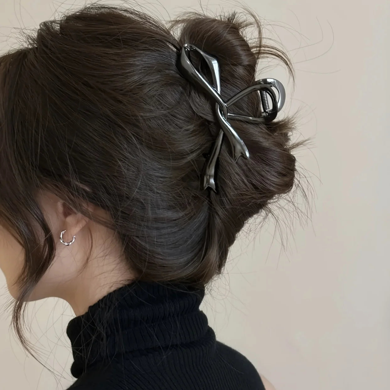 New Vintage Ribbon Bow Hair Claws Metal Hair Clips Crab Headwear Hairpins Shark Ponytail For Women Hair Accessories Barrettes