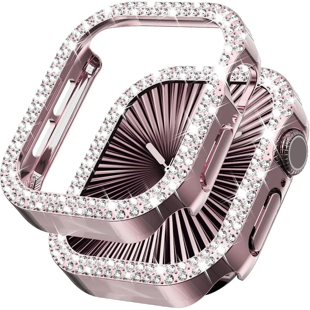 Bling Diamond Hollow Case for Apple Watch 46mm 42mm 40mm 41/44/45/49/41mm for iWatch Series 11 10 9 8 7 6 5 4 3 Protector Cov
