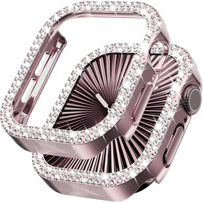 Bling Diamond Hollow Case for Apple Watch 46mm 42mm 40mm 41/44/45/49/41mm for iWatch Series 11 10 9 8 7 6 5 4 3 Protector Cov