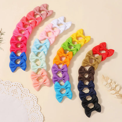 10/20/26/40pcs Random Color Bow Ribbon Hair Bow Clips Handmade Hairgripes Headwear Hairpins Baby Kids Hair Accessories