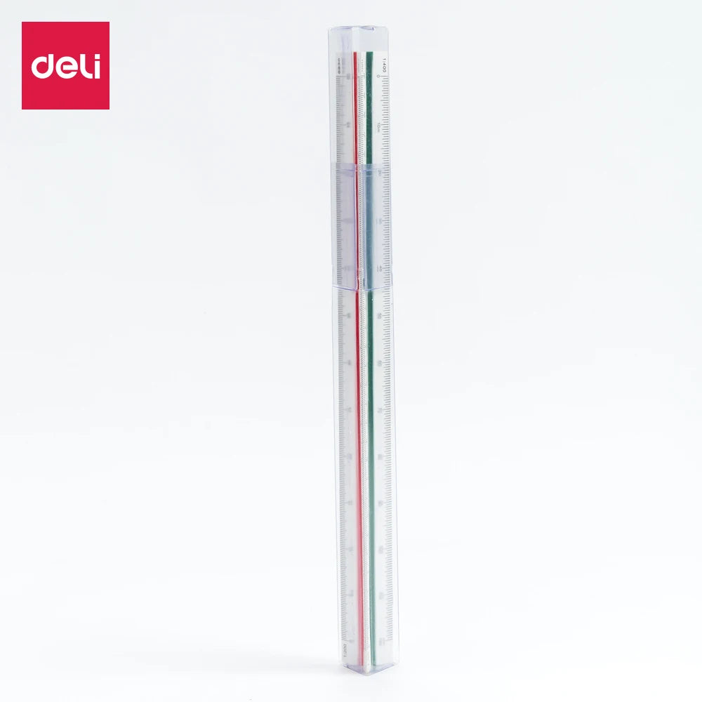 DELI Triangular Scale Ruler Drafting Tool for Architects Engineers and Students, Technical Drawing Ruler Stationery Supplies