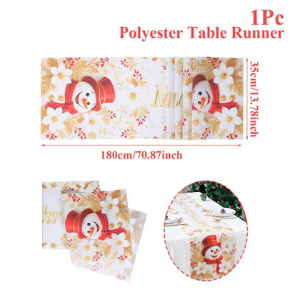 Christmas Table Runner Merry Christmas Decoration for Home Xmas Party Decor 2025 Navidad Notal Noel Ornament Happy New Year 2