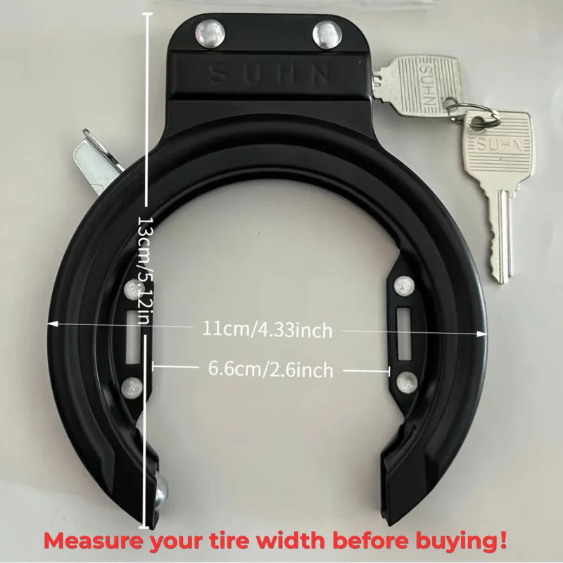 Outdoor Bicycle Horseshoe Lock - Fully Enclosed Steel Pipe Anti-Theft Lock with 2 Keys for Bicycles, Cycling and Holiday Gift