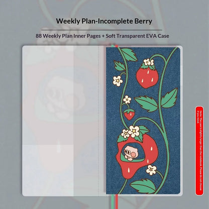 Kinbor Cute Agenda Undate Weekly Daily Planner Slim Illustrated Self-fill Notebook Weekly To Do List Hardcover Two Page Per W