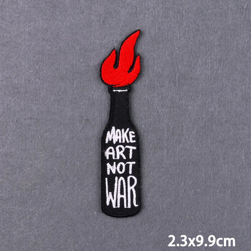 Warning Letters Embroidery Patches For Jeans Good Vibes Iron On Patch Thermoadhesive Patches For Clothes Applique Stickes Log