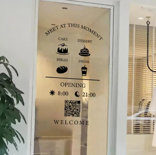 Store Business Hours // Dim Sum Shop // Commercial Decal Stickers // Opening Hours Stickers // Store Decoration Stickers