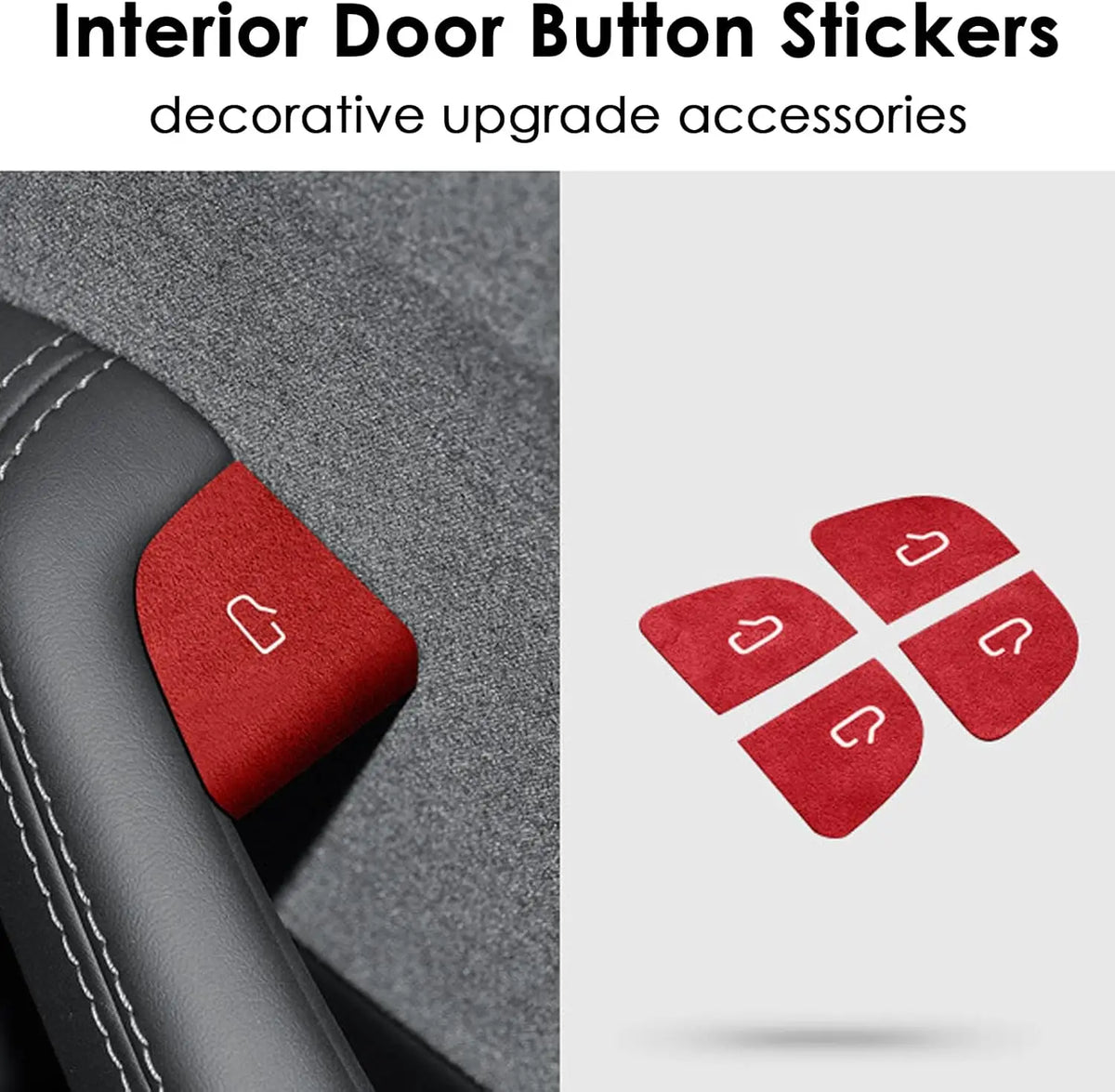 For Tesla Model Y Juniper 2025 Model 3 Highland 25-26 Car Interior Suede Door Button Trim Stickers Patch Trim Cover Accessori