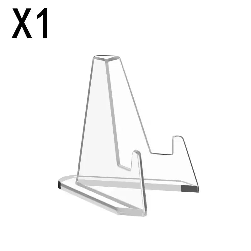 Flower Acrylic Placecard, Mini Acrylic Card Stands, Photo Display Holders for Coins, Sports Trading Cards, Clear Card Racks -