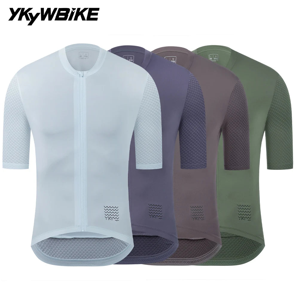 YKYWBIKE Men's Classic Cycling Jersey Summer Bicycle Pro Team Short Sleeve Shirt Cycling Maillot Road Bike Breathable Clothin