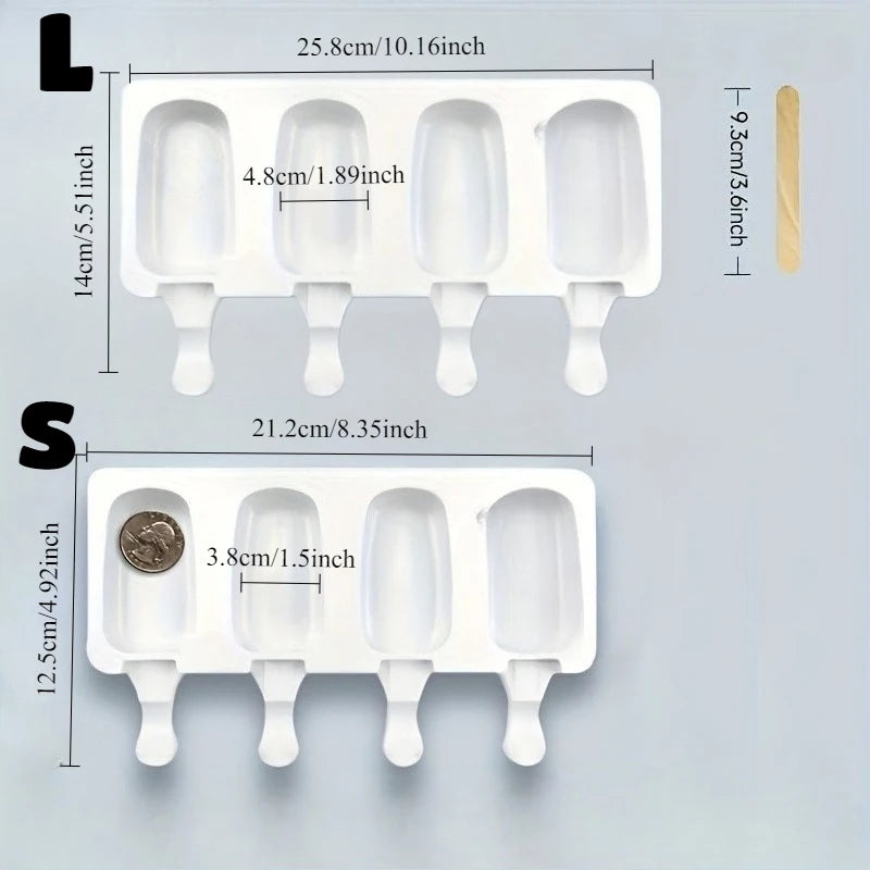 Silicone Ice Cream Popsicle Mold Combination With Ice Cream Stick DIY Chocolate Dessert Maker Ice Cube Tray Mold Homemade Too