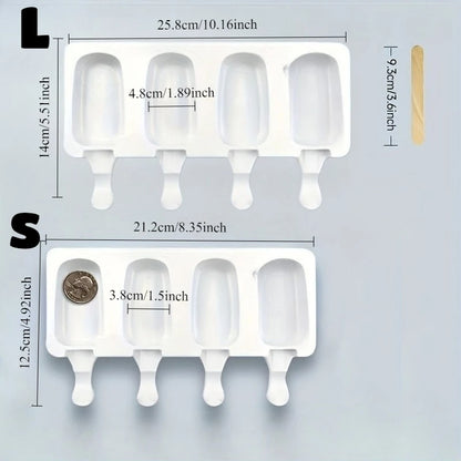 Silicone Ice Cream Popsicle Mold Combination With Ice Cream Stick DIY Chocolate Dessert Maker Ice Cube Tray Mold Homemade Too
