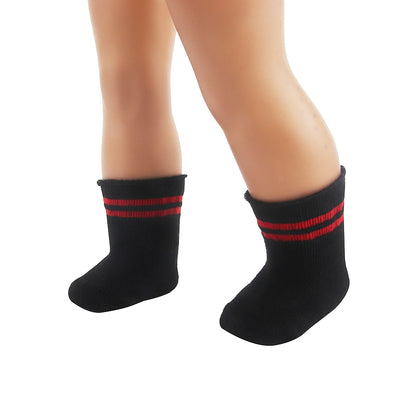 Doll Accessories Socks Heart Stripe Solid Color Knit Doll Socks For 43cm Baby New Born&18 inch American,OG Girl Doll Toy - BE