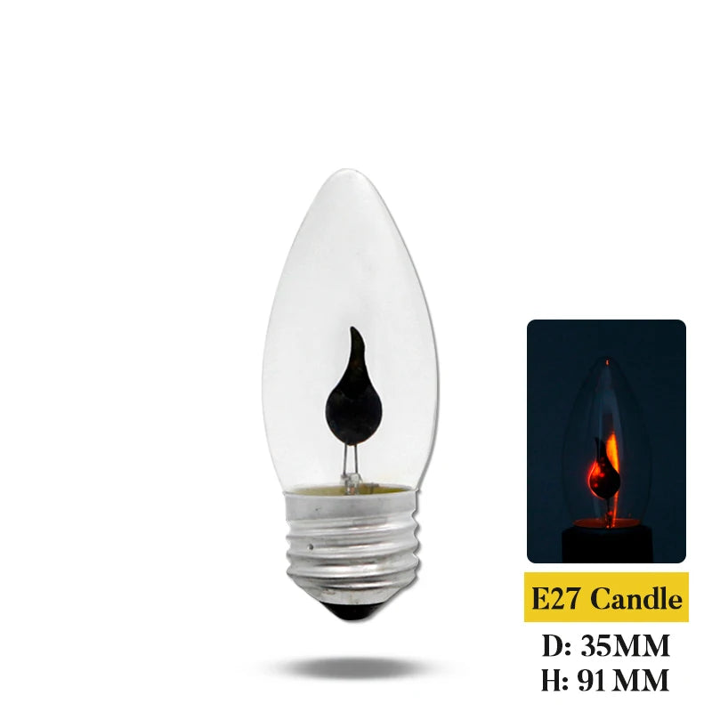 Vintage Edison E14 E27 Led Bulb Candle Light Flame Effect Bulb 3W AC220V Home For Decor Lighting Ampoule Candle Bulb