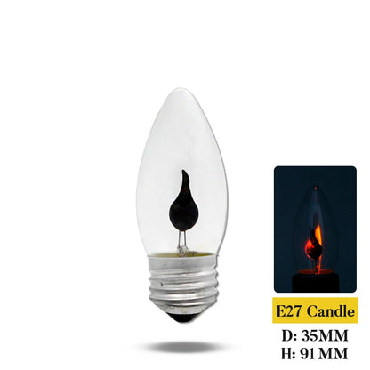 Vintage Edison E14 E27 Led Bulb Candle Light Flame Effect Bulb 3W AC220V Home For Decor Lighting Ampoule Candle Bulb - E27 Ca
