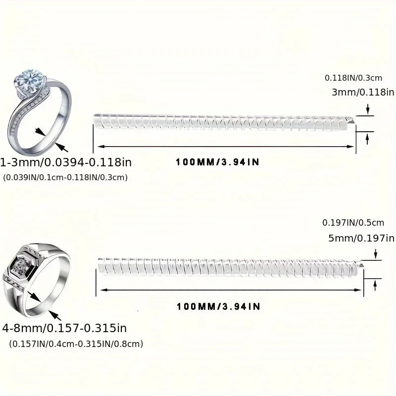 4pcs Ring Size Adjuster Invisible Jewelry Sizer Shrink Wrap Anti-fall Protection Ring Guard Ring Size Adjuster for Loose Ring