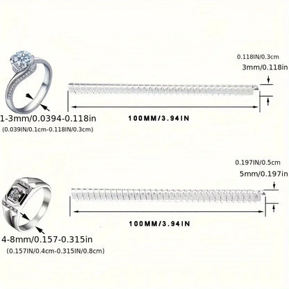 4pcs Ring Size Adjuster Invisible Jewelry Sizer Shrink Wrap Anti-fall Protection Ring Guard Ring Size Adjuster for Loose Ring