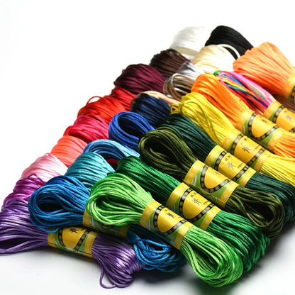 20M 1.5mm Satin Nylon Trim Cord, Rattail Cord Chinese Knot