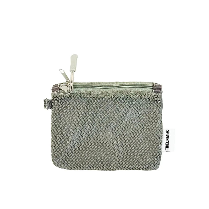 Travel Makeup Storage Bags New Mesh Coin Purse Simple Portable Mini Bag Multi-purpose Square Bag Double-layer Zipper Card Hol