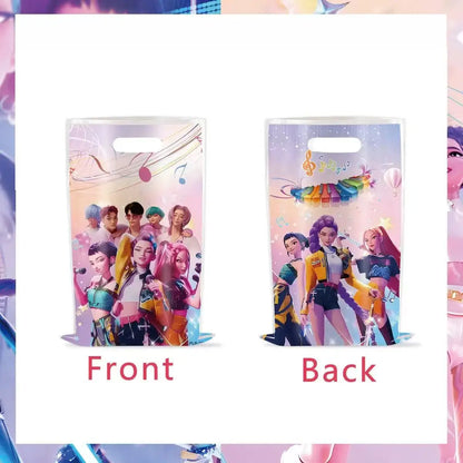 K-Pop Theme Disposable Tableware Set for Kids Birthday Baby Shower Party - Paper Plates Cups And Tablecloth with Birthday Ban