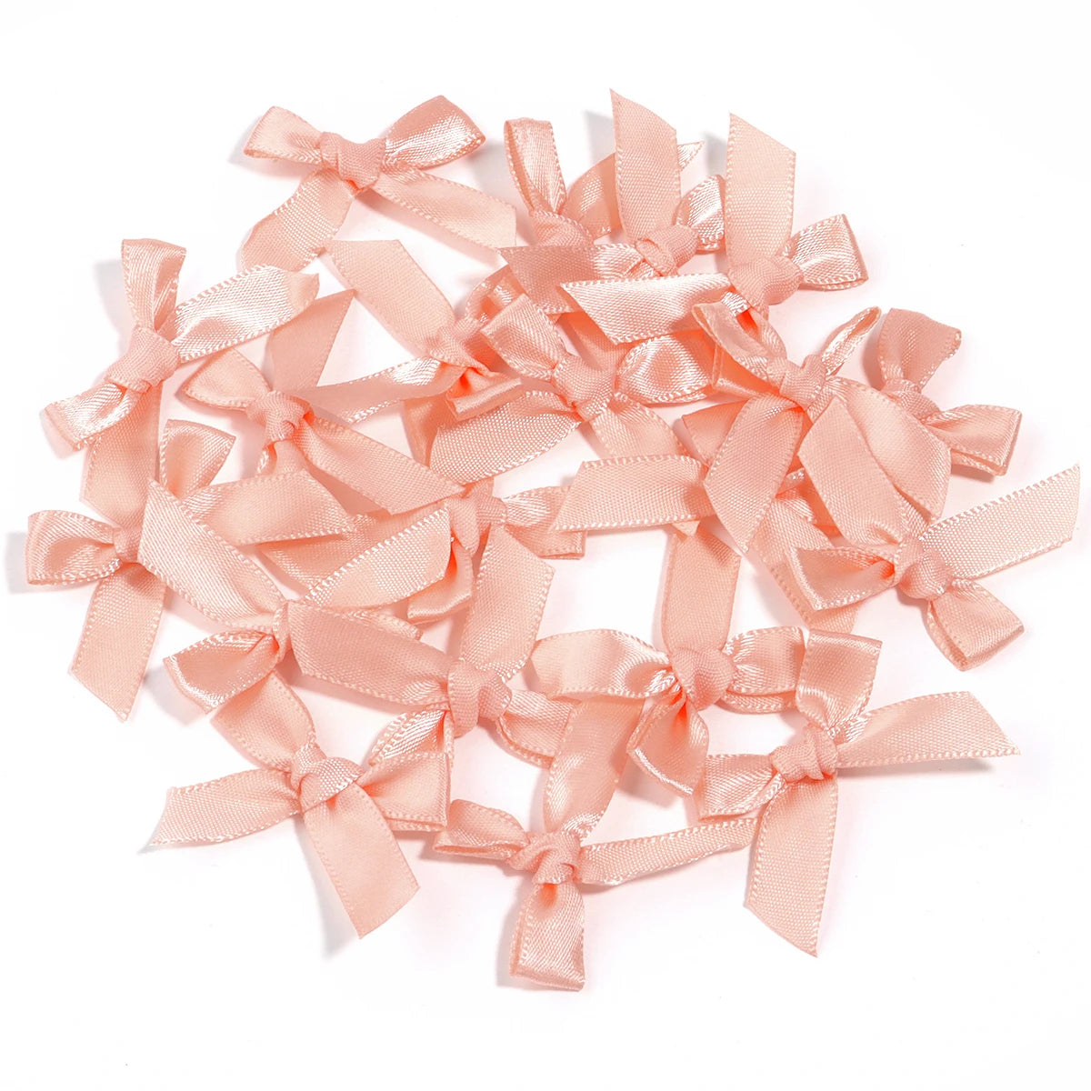 50 Pcs/Lot 4*3.5cm Fresh Pink Ribbon Bows Small Size Satin Ribbon Bow Flower Craft Decoration Handwork DIY Party Decoration -