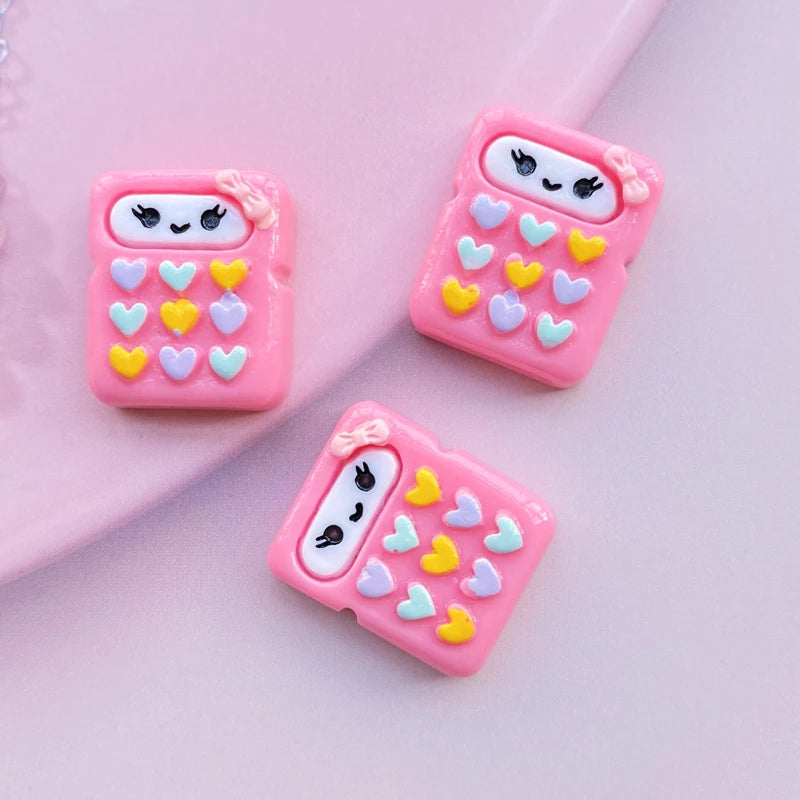 8pcs/Lot Hand Painted Kawaii Resin Mixed Mini Stationery Flatback Cabochons For Hair Bow Centers DIY Scrapbooking Decor D40 -