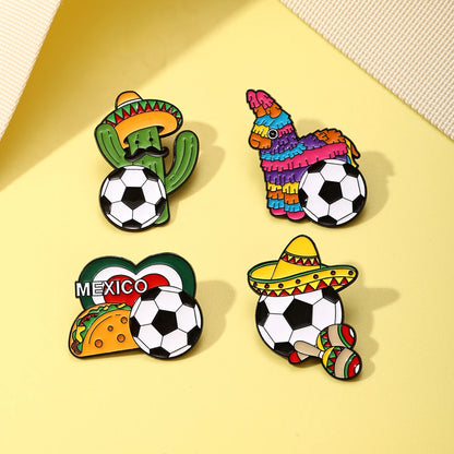 4 PCS Soccer Football Souvenirs As Gifts Trophy Metal Badges Spilla Brooches Pins Personalized Diy Trendy Decorative Accessor